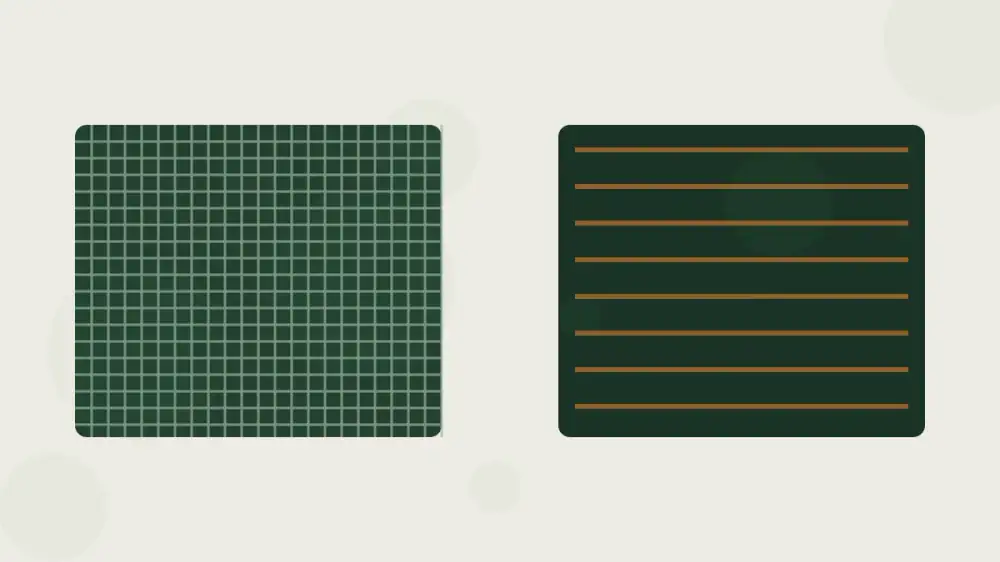 Close-up comparison of a fine micro-mesh gutter guard beside a coarse screen guard