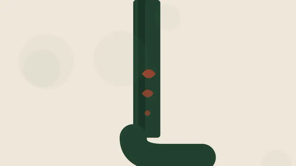 Diagram-style view of a gutter system showing trough, hangers, outlet, elbows, and downspout